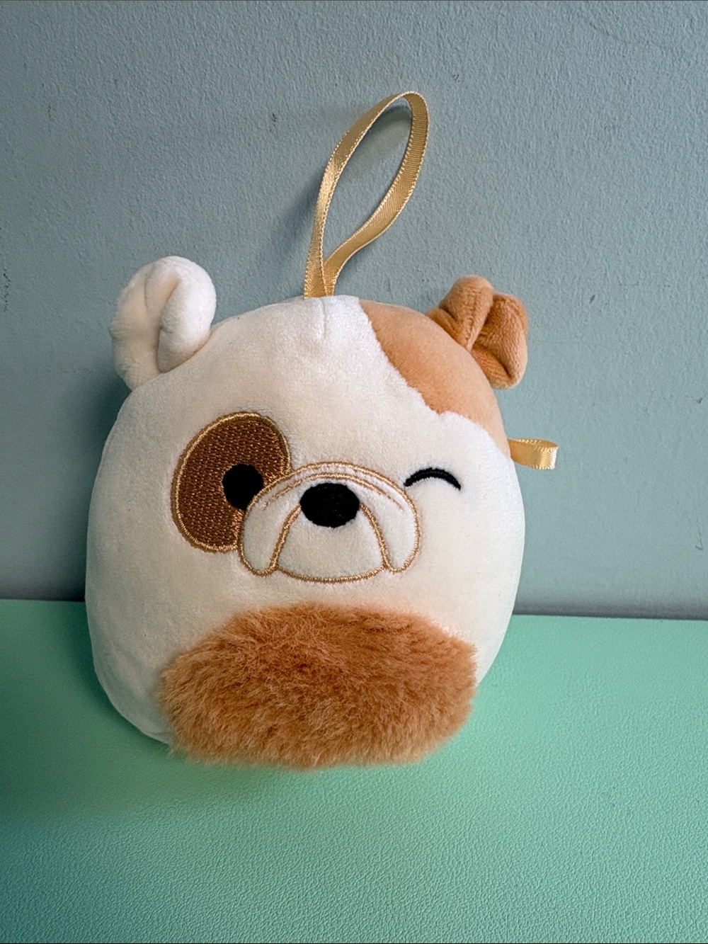 Squishmallows Brock the Bulldog Plush Stuffed Animal Ornament, Kids Plush Toy